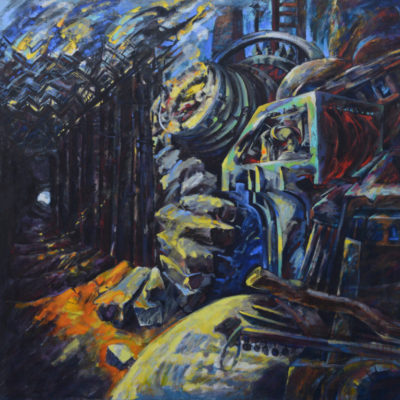 Jerusalem 1. Oil & Acrylic painting on canvas. 150x150 cm. Private collection .  1986