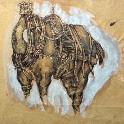 Horse without head 30x40 cm | Ink and water color, 1976